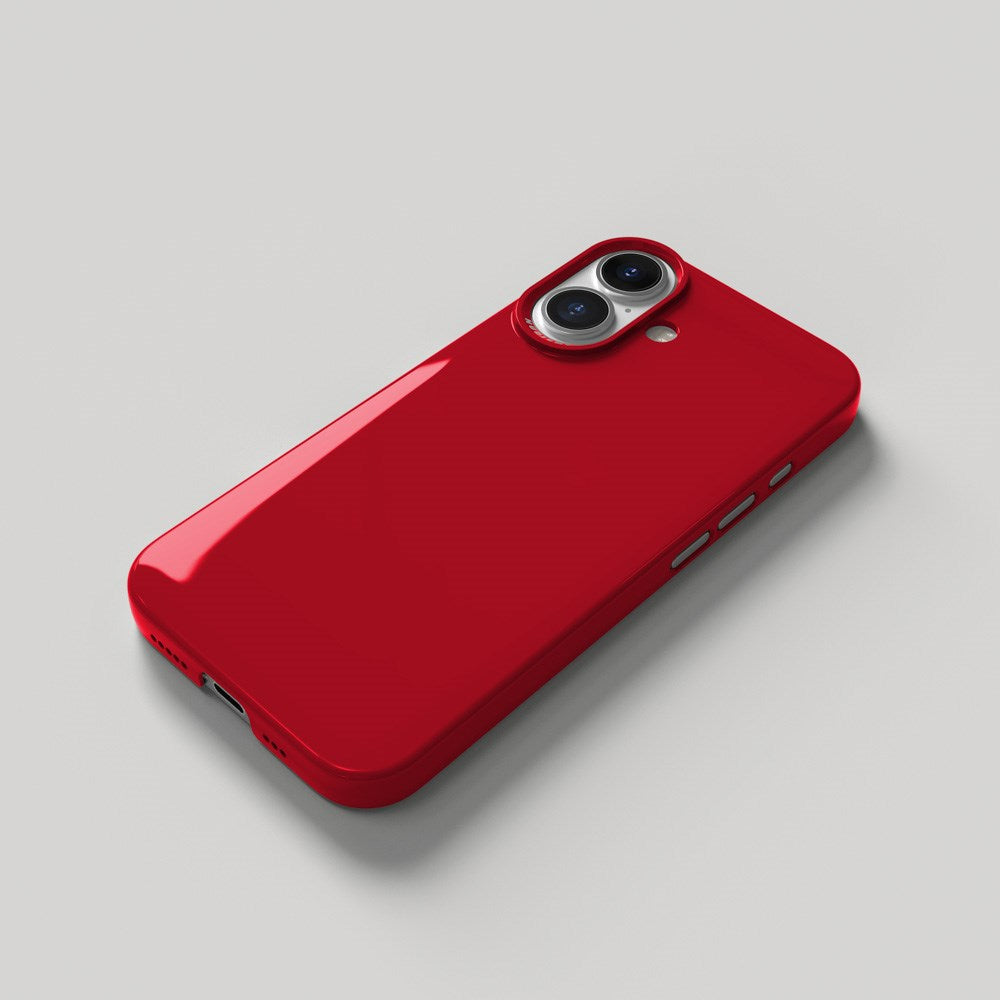 Nudient Thin Case iPhone 16 Bagside Cover - MagSafe Kompatibel - Cherry Red Gloss