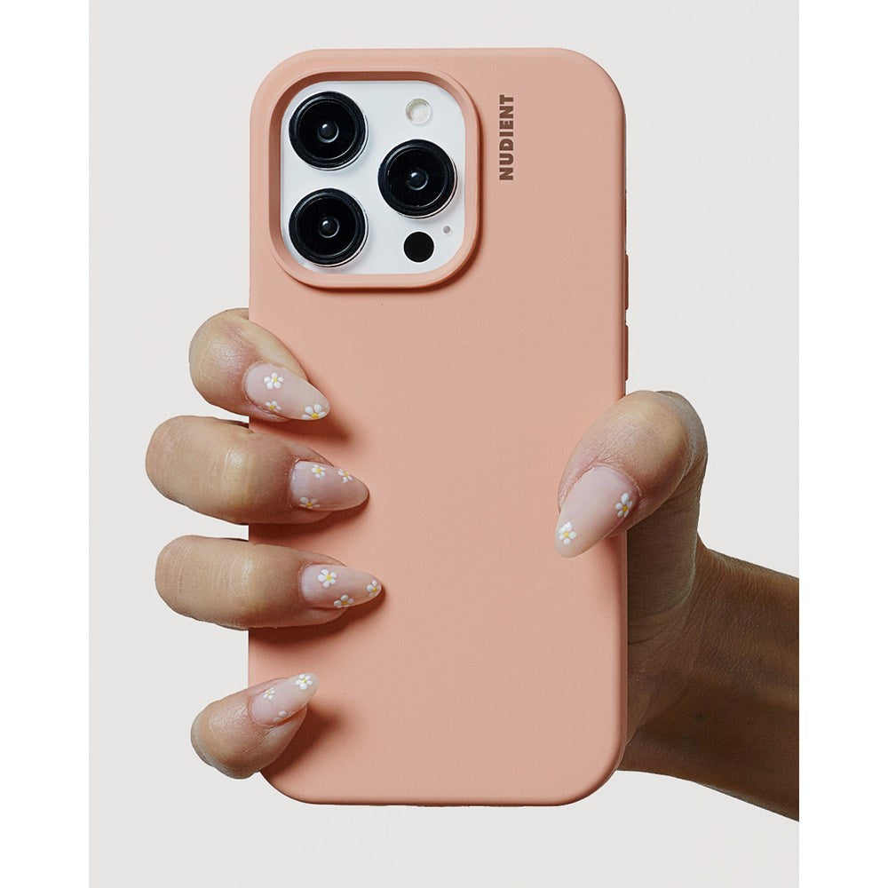 Nudient iPhone 14 Base Silicone Mobil Cover - Peach Orange