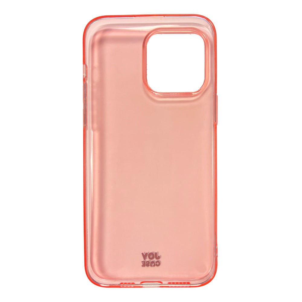 iPhone 14 Pro Max Joy Case Fleksibelt Plastik Mobil Cover - Gennemsigtig / Pink