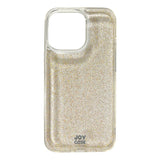 iPhone 13 Pro Joy Case Hybrid Glitter Mobil Cover - Gennemsigtig / Guld