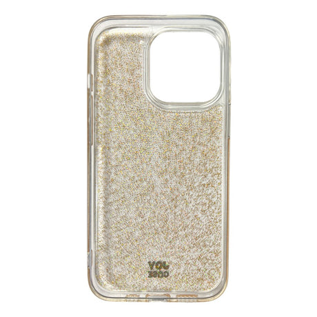 iPhone 13 Pro Joy Case Hybrid Glitter Mobil Cover - Gennemsigtig / Guld