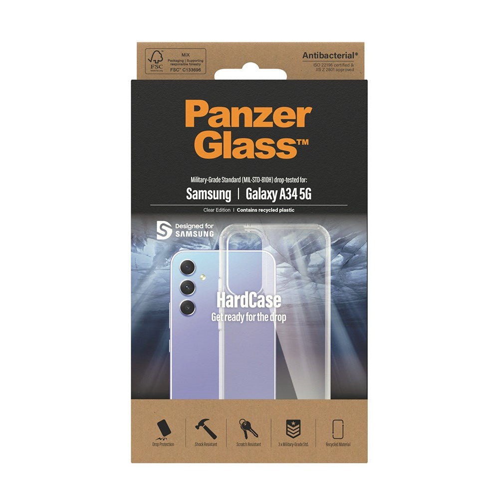 PanzerGlass Samsung Galaxy A34 (5G) Bagside Cover HardCase Antibakteriel - Gennemsigtig