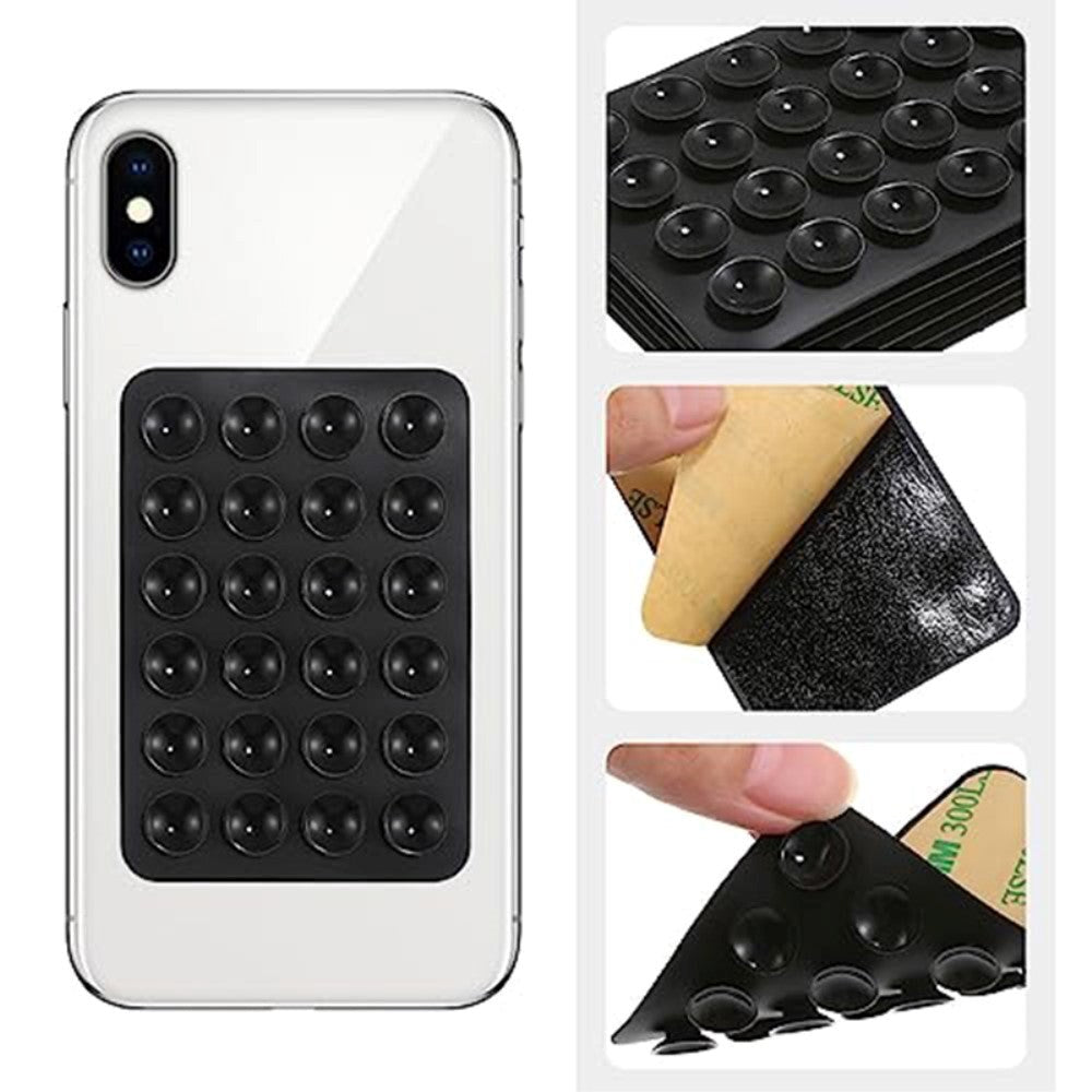 10 Stk. Silikone Sugekop Mobilholder - Sort