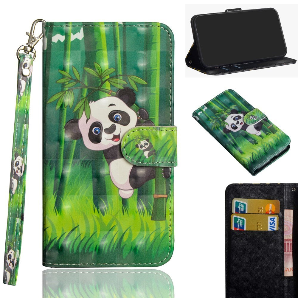 EIDERWOOD iPhone XR Læder Mobil Cover m. Pung & Strop - Panda