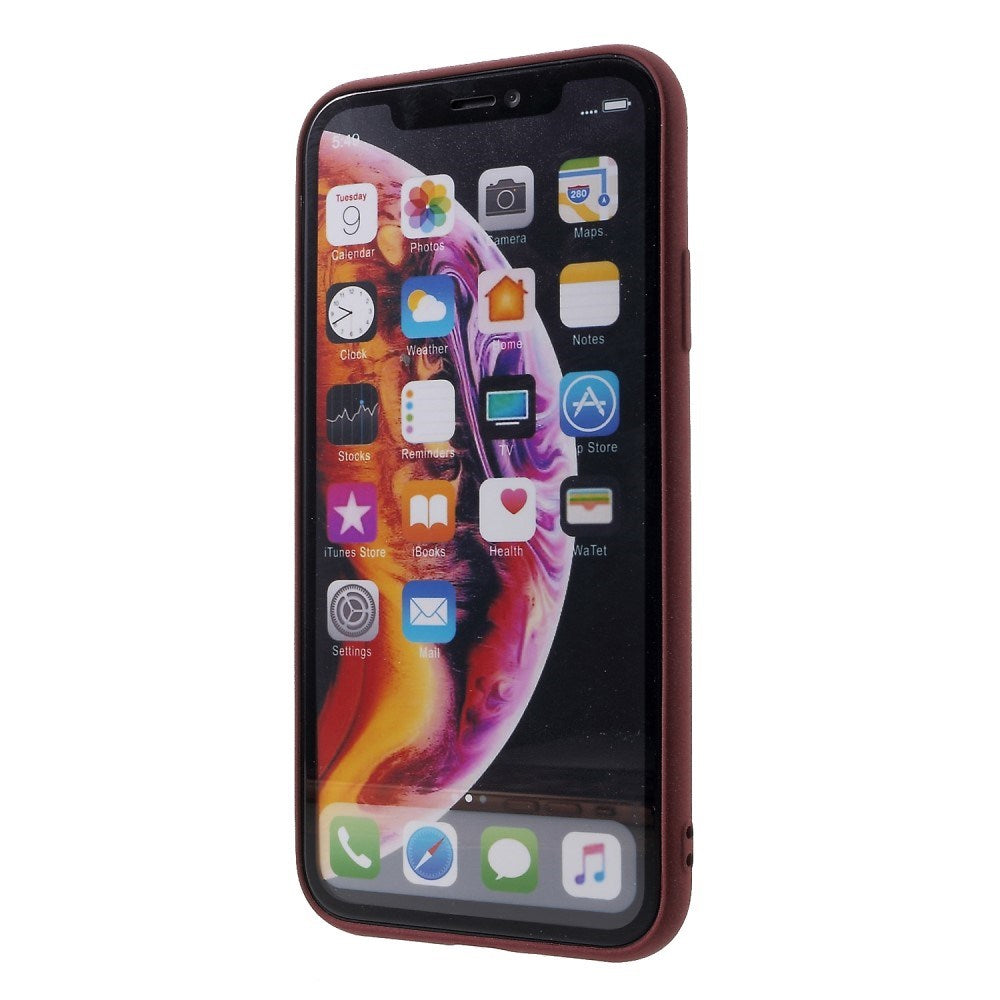 EIDERWOOD iPhone XR Mat Fleksibelt Plastik Mobil Cover - Mørkerød