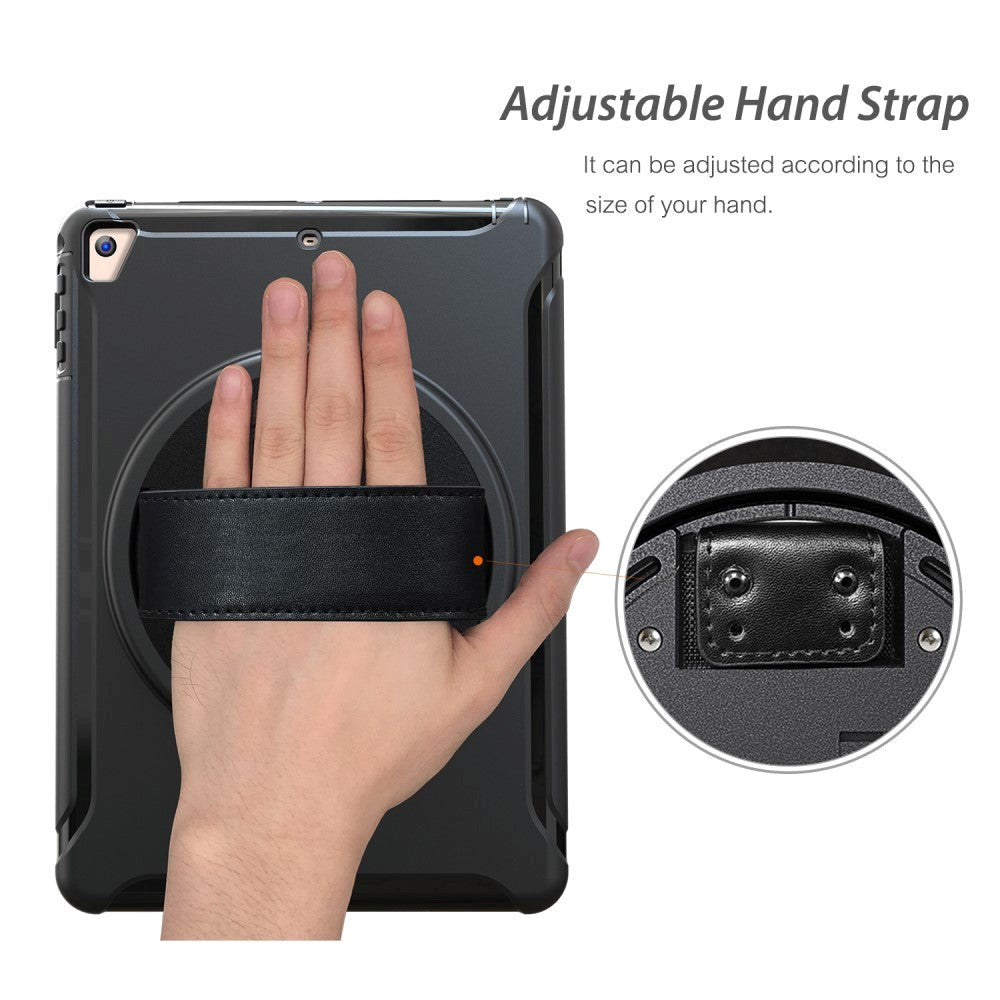 iPad 9.7" Håndværker Case m. 360 Graders Håndholder & Ståfunktion - Sort