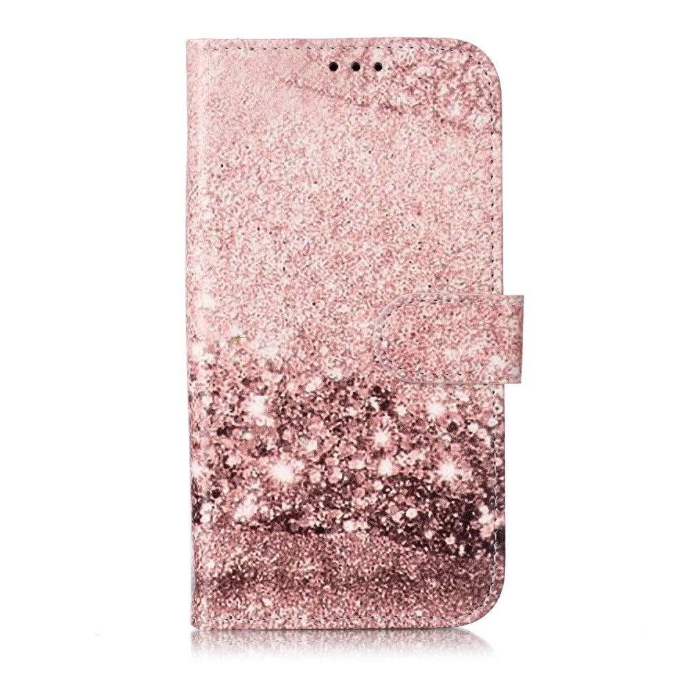 iPhone 11 Læder Mobil Cover m. Pung & Print - Rose Gold