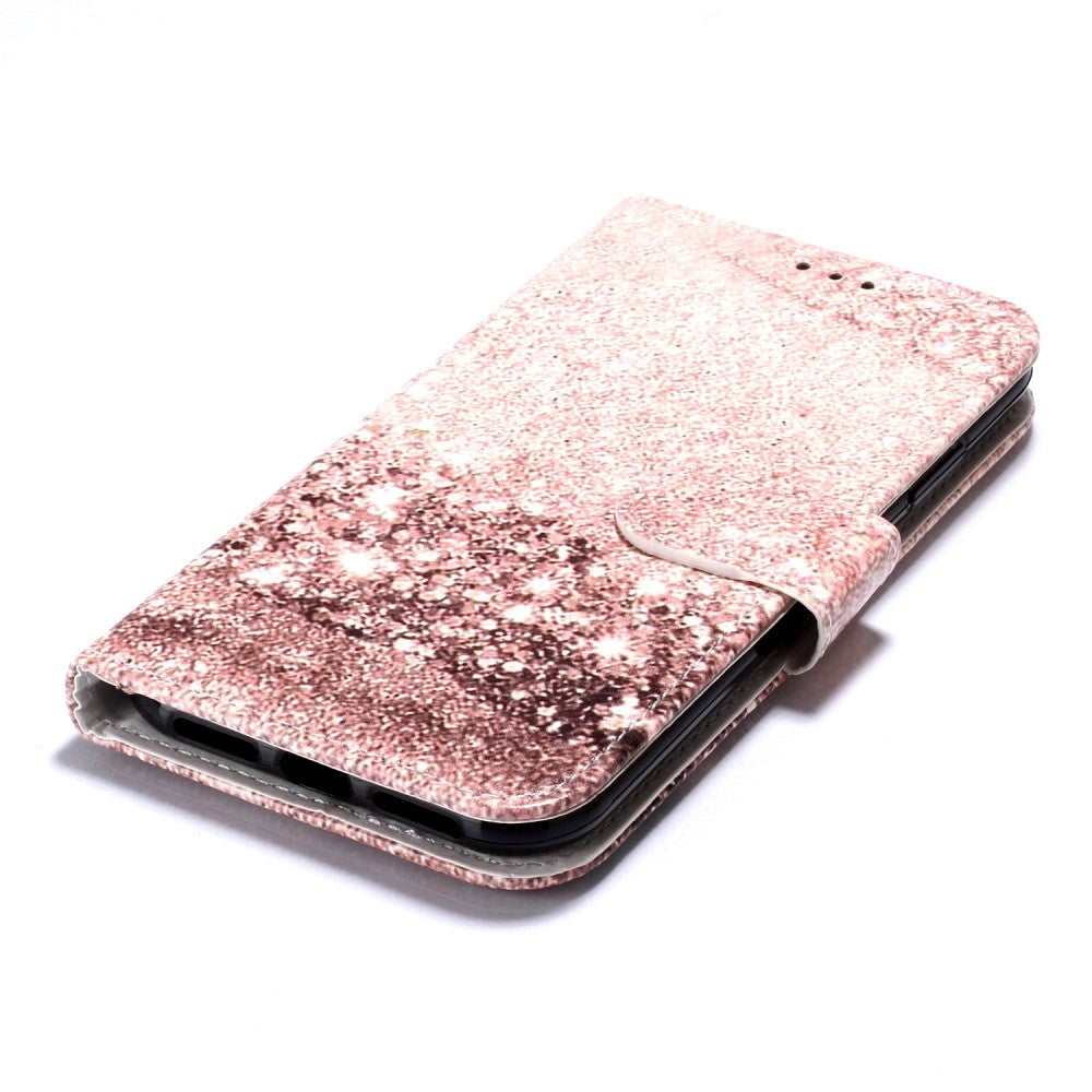 iPhone 11 Læder Mobil Cover m. Pung & Print - Rose Gold