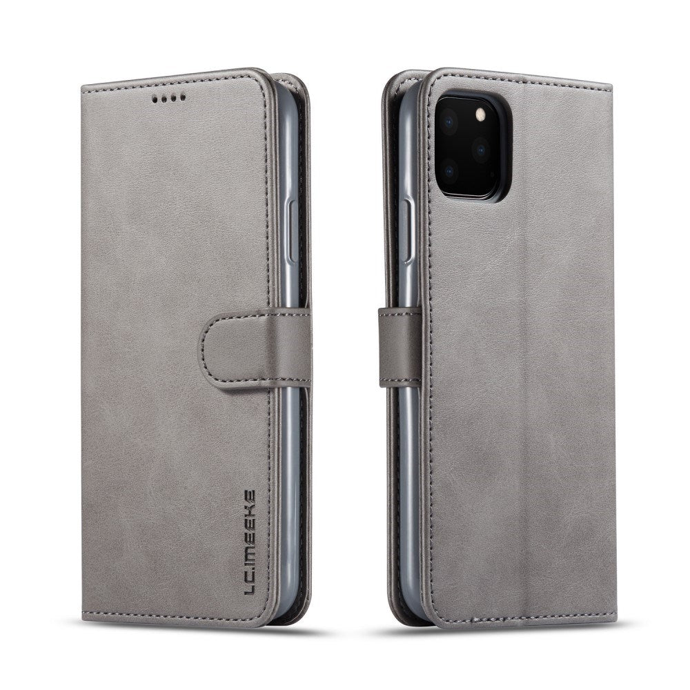 iPhone 11 Pro Max - Kunstlæder Flip Cover m. Kortholder & Ståfunktion - Grå