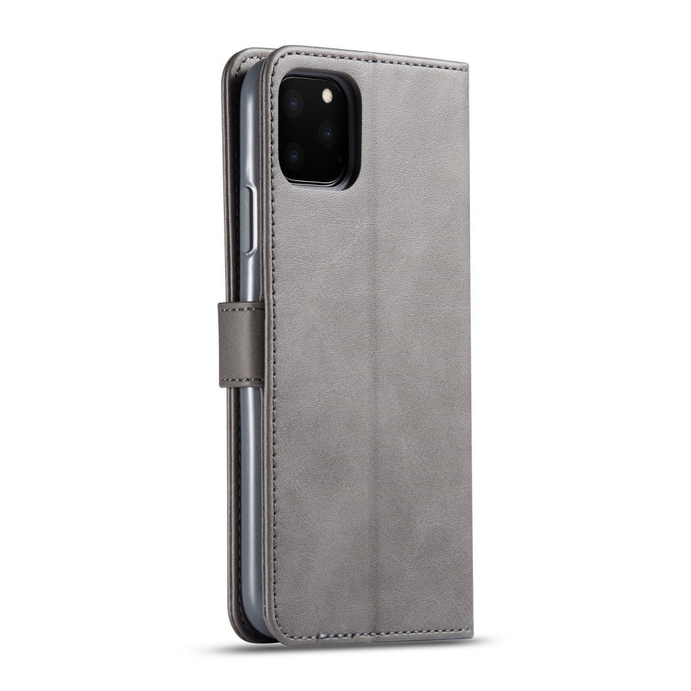 iPhone 11 Pro Max - Kunstlæder Flip Cover m. Kortholder & Ståfunktion - Grå
