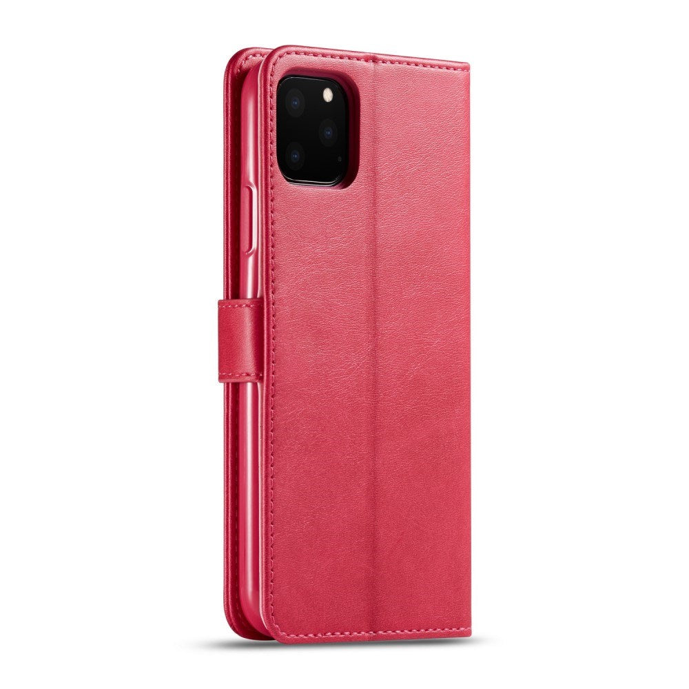 iPhone 11 Pro Max - Kunstlæder Flip Cover m. Kortholder & Ståfunktion - Lyserød