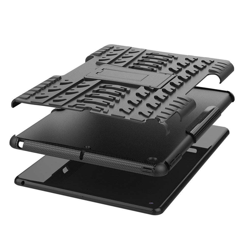 EIDERWOOD iPad 10.2" (2021 / 2020 / 2019) Håndværker Tablet Cover m. Dæk Design & Ståfunktion - Sort