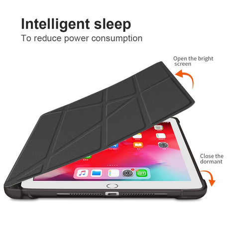 iPad 10.2" (2021 / 2020 / 2019) / iPad Pro 10.5 / iPad Air (2019) Cover - Fleksibelt Origami Flip Cover - Sort