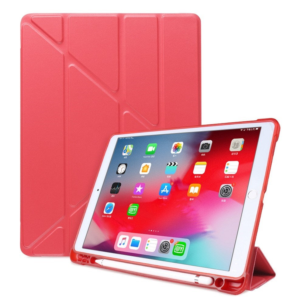 iPad 10.2" (2021 / 2020 / 2019) / iPad Pro 10.5 / iPad Air (2019) Cover - Fleksibelt Origami Flip Cover - Rød