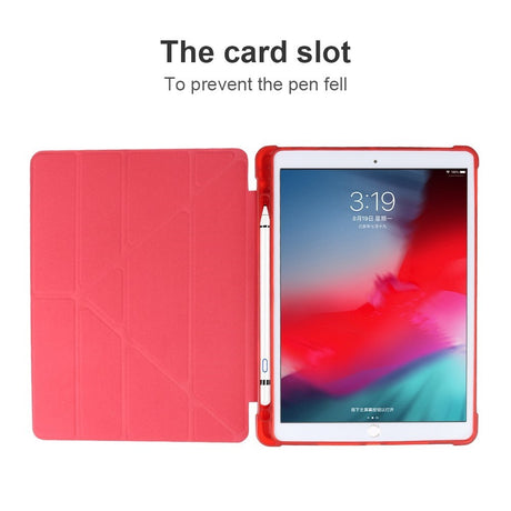 iPad 10.2" (2021 / 2020 / 2019) / iPad Pro 10.5 / iPad Air (2019) Cover - Fleksibelt Origami Flip Cover - Rød