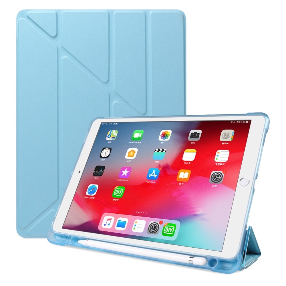 iPad 10.2" (2021 / 2020 / 2019) / iPad Pro 10.5 / iPad Air (2019) Cover - Fleksibelt Origami Flip Cover - Lyseblå