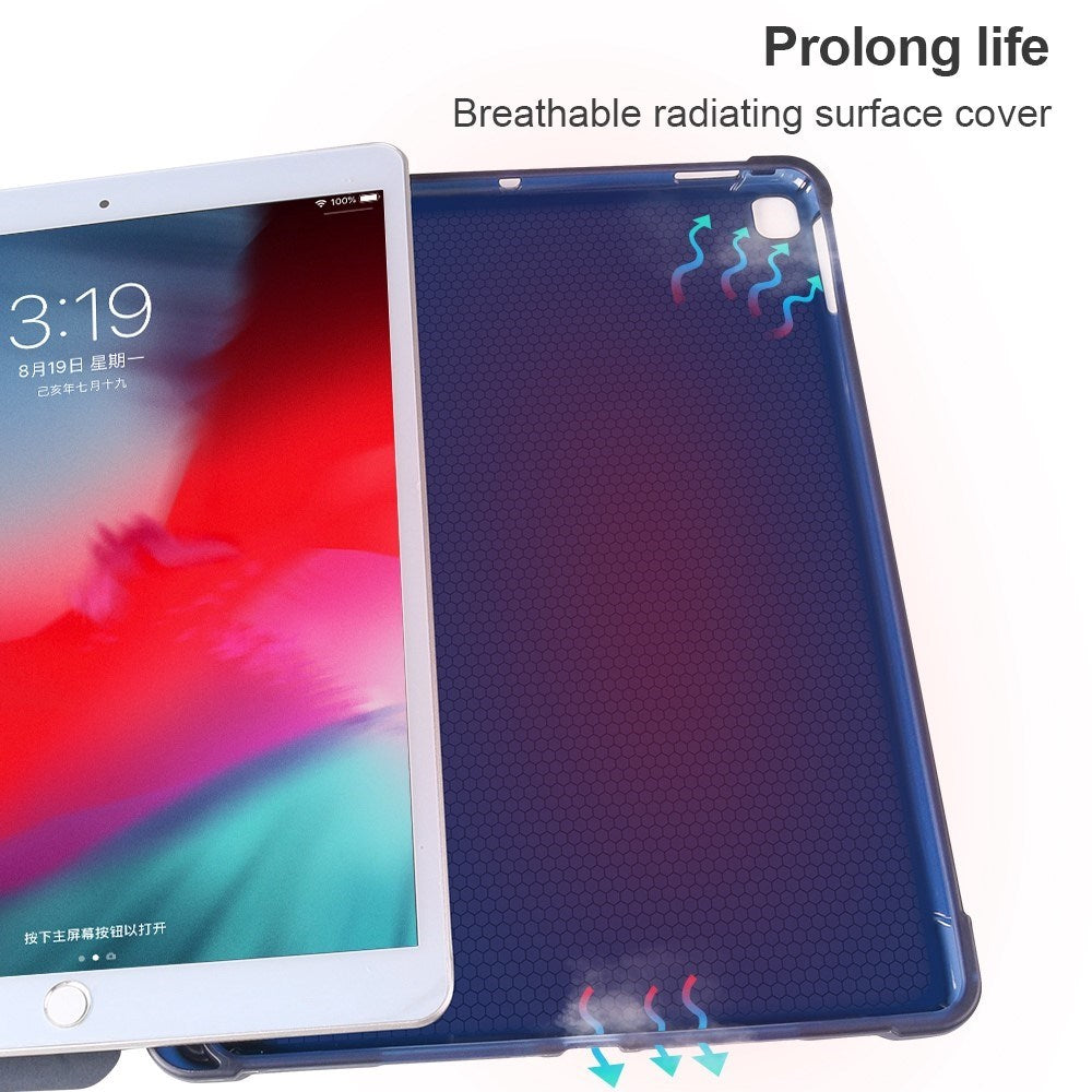 iPad 10.2" (2021 / 2020 / 2019) / iPad Pro 10.5 / iPad Air (2019) Cover - Fleksibelt Origami Flip Cover - Mørkeblå