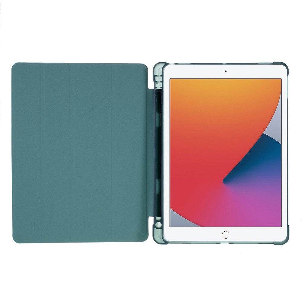 iPad 10.2" (2021 / 2020 / 2019) / iPad Pro 10.5 / iPad Air (2019) Cover - Fleksibelt Origami Flip Cover - Mørkegrøn