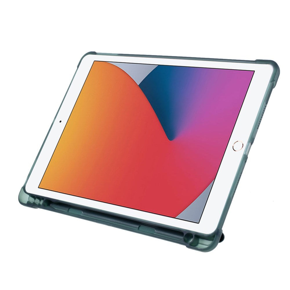 iPad 10.2" (2021 / 2020 / 2019) / iPad Pro 10.5 / iPad Air (2019) Cover - Fleksibelt Origami Flip Cover - Mørkegrøn