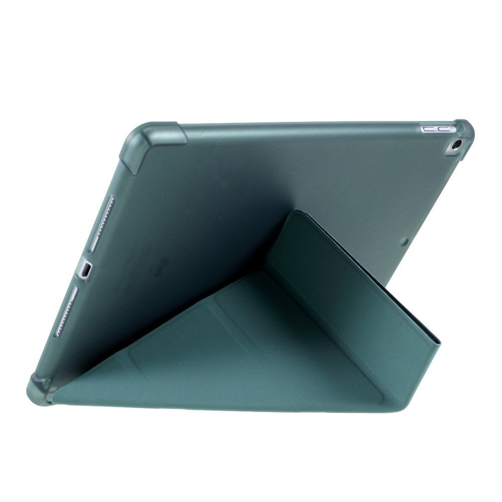 iPad 10.2" (2021 / 2020 / 2019) / iPad Pro 10.5 / iPad Air (2019) Cover - Fleksibelt Origami Flip Cover - Mørkegrøn