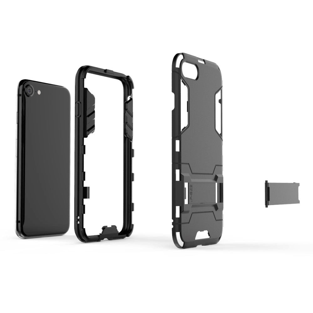 iPhone SE (2022/2020) / 8 / 7 Hybrid Håndværker Case m. Kickstand - Sort