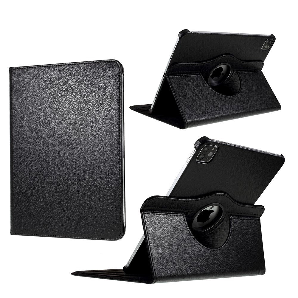 iPad Pro 12.9" (2020/2018) Læder Cover m. 360⁰ Standerfunktion - Sort