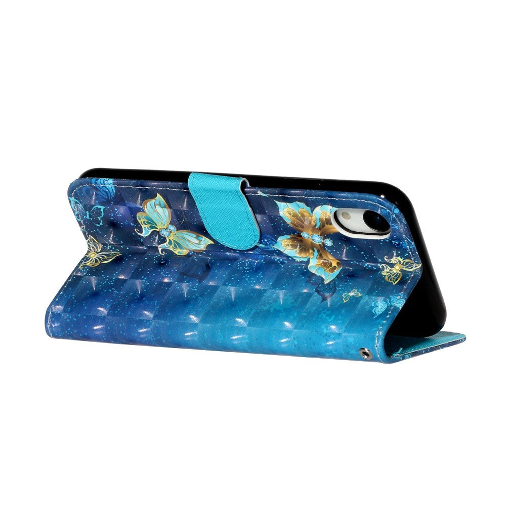 EIDERWOOD iPhone XR Læder Mobil Cover m. Pung og Strop - Sommerfugle