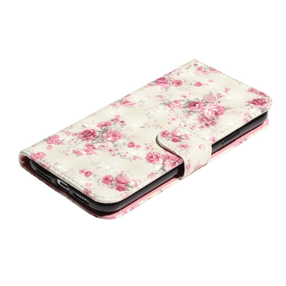 EIDERWOOD iPhone XR Læder Mobil Cover m. Pung og Strop - Blomster