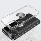 iPhone 12 Pro  / 12 Cover m. Magnetisk Kickstand m. Ring - Gennemsigtig