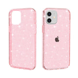 iPhone 12 Mini Hybrid Plastik Mobil Cover m. Glimmer - Gennemsigtig / Pink