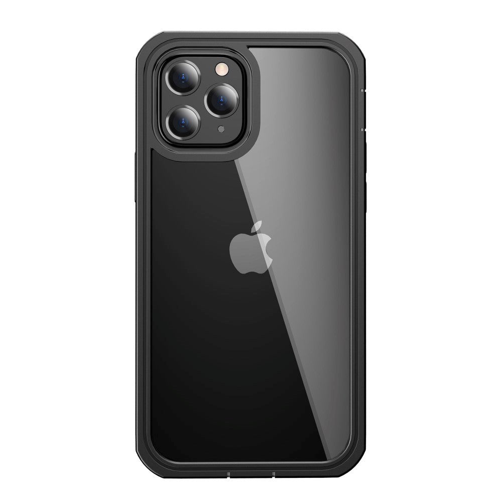 iPhone 12 Pro Max Heavy Duty Case - Håndværker Case m. skærmbeskyttelse - Gennemsigtig / Sort