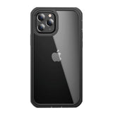 iPhone 12 / 12 Pro Heavy Duty Case - Håndværker Case - Gennemsigtig / Sort