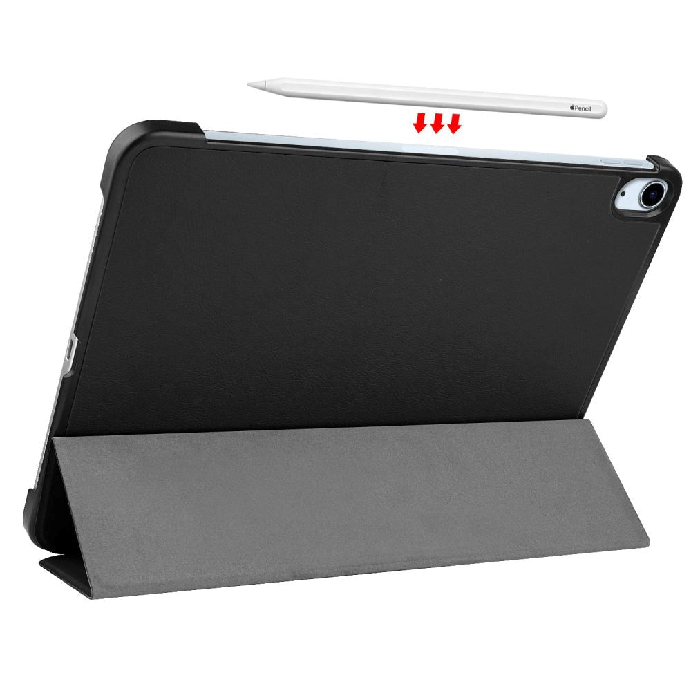 EIDERWOOD iPad Air 10.9-11" (2024-2020) Tri-Fold Læder Flip Cover m. Stylus Pen Holder - Sort