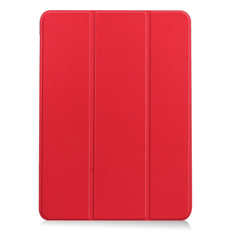 EIDERWOOD iPad Air 10.9-11" (2024-2020) Tri-Fold Læder Flip Cover m. Stylus Pen Holder  - Rød