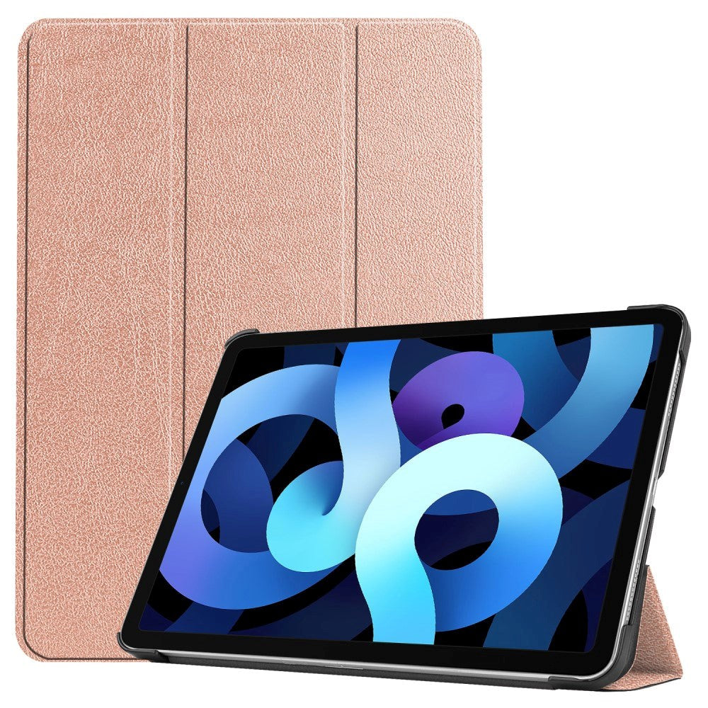 EIDERWOOD iPad Air 10.9-11" (2025-2020) Tri-Fold Læder Flip Cover m. Stylus Pen Holder - Rose Gold