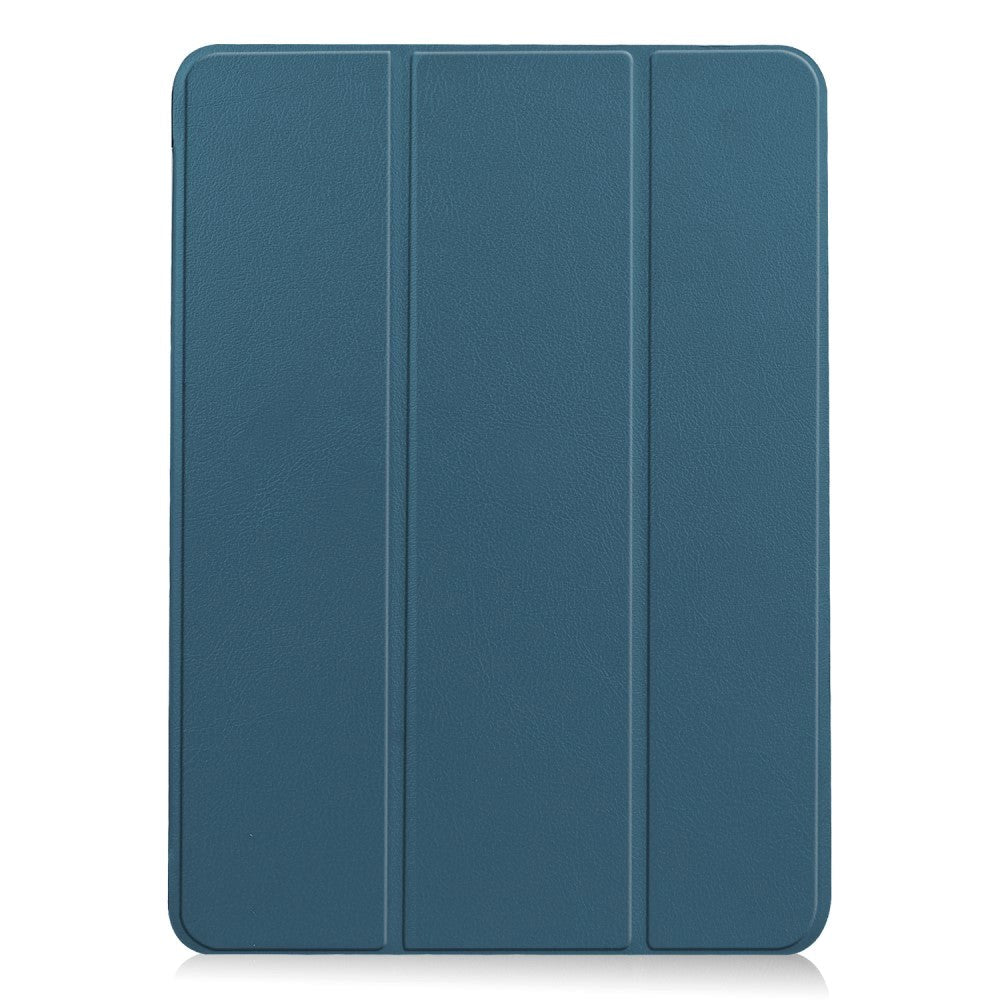 EIDERWOOD iPad Air 10.9-11" (2025-2020) Tri-Fold Læder Flip Cover m. Stylus Pen Holder - Blå/Grøn