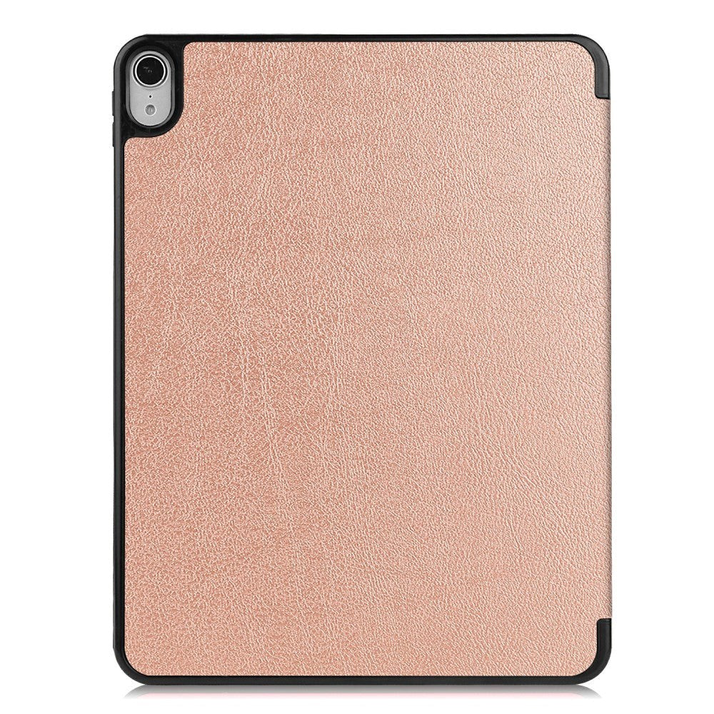 iPad Air 10.9-11" (2024-2020) Litchi Tri-Fold Læder Cover m. Apple Pencil Holder - Rose Gold