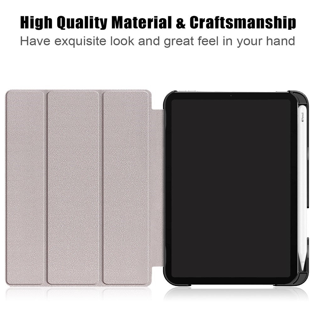 iPad Mini (2024 / 2021) Tri-fold Tablet Cover m. Apple Pencil Holder - Rød