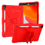 iPad 10.2" (2021 / 2020 / 2019) Butterfly Kickstand Børne Cover - Rød