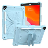 iPad 10.2" (2021 / 2020 / 2019) Butterfly Kickstand Børne Cover - Lyseblå