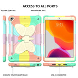 iPad 10.2" (2021 / 2020 / 2019) Butterfly Kickstand Børne Cover - Regnbue V3