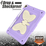 iPad 10.2" (2021 / 2020 / 2019) Butterfly Kickstand Børne Cover - Lilla & Grå