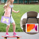 iPad 10.2" (2021 / 2020 / 2019) Butterfly Kickstand Børne Cover - Lilla & Grå