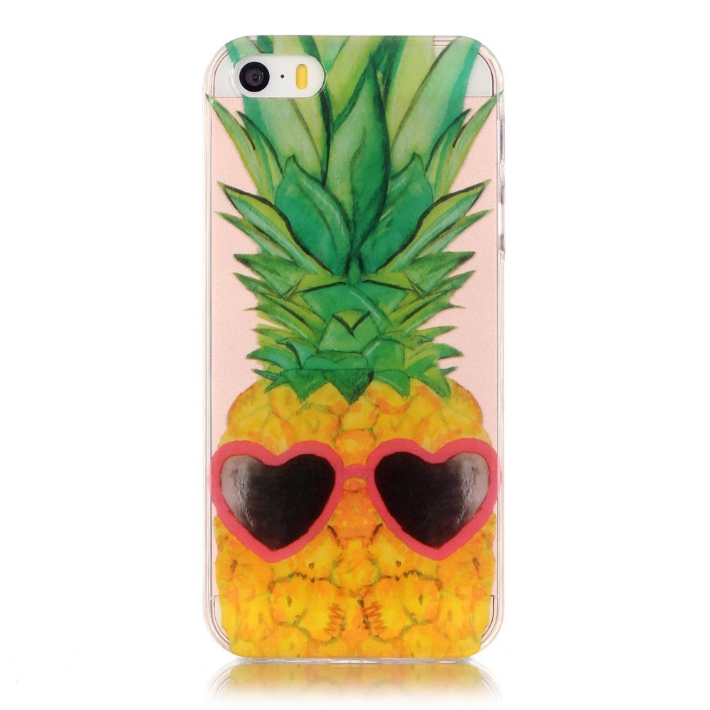 EIDERWOOD iPhone SE / 5 / 5s Fleksibel Plastik Mobil Cover m. Print - Ananas
