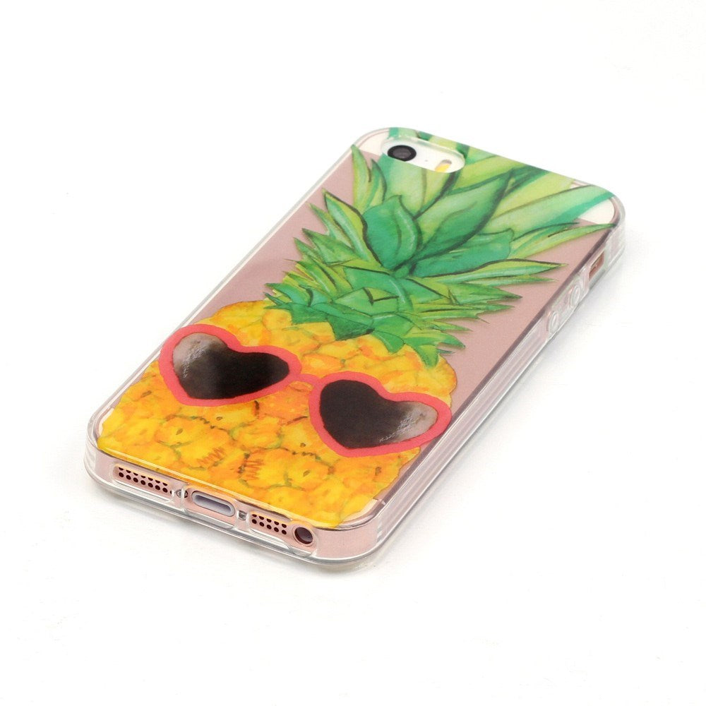 EIDERWOOD iPhone SE / 5 / 5s Fleksibel Plastik Mobil Cover m. Print - Ananas