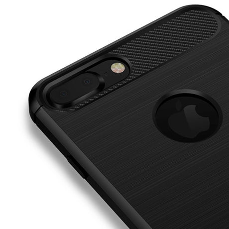 iPhone 7 Plus / 8 Plus Mofi Brushed Carbon Fiber Fleksibelt Plastik Mobil Cover - Blå