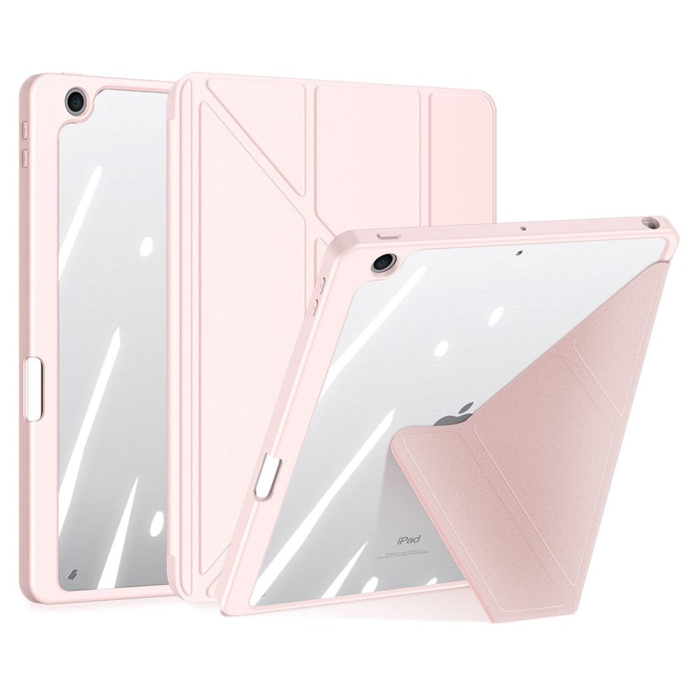 DUX DUCIS MAGI Series iPad 10.2" (2021 / 2020 / 2019) PU Læder / Plastik Flip Cover - Gennemsigtig / Lyserød