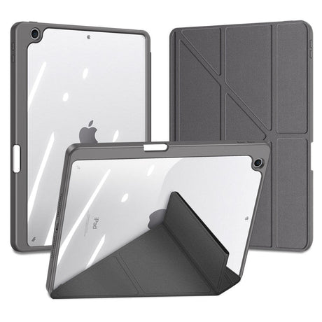 DUX DUCIS MAGI Series iPad 10.2" (2021 / 2020 / 2019) PU Læder / Plastik Flip Cover - Gennemsigtig / Grå