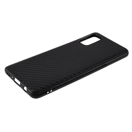 Samsung Galaxy A41 Carbon Fiber Fleksibel Plastik Cover - Sort