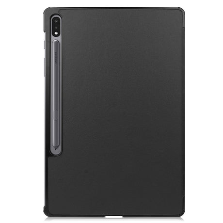 Samsung Galaxy Tab S8 Plus / S7 Plus 12,4" Tri-Fold Læder Flip Cover m. Stylus Pen Holder - Sort